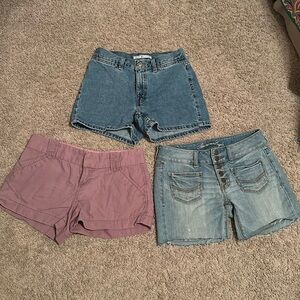 Three pairs of shorts. Tommy Hilfiger, Old Navy, and American Eagle. All size 2